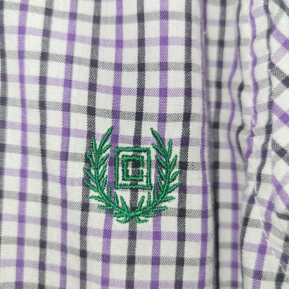 Chaps Ralph Lauren Boys 4T Purple Black Check Button Down Cotton Blend Shirt - Picture 4 of 6